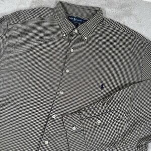 Polo Ralph Lauren Shirt Mens 2XLT Grey Button Down Long Sleeve Cotton Pony